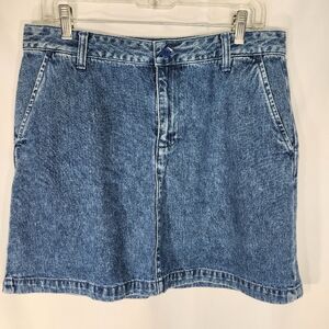 Bass G.H. Bass & Co. Blue Cotton Denim Jean Skirt w/Pockets Size 10
